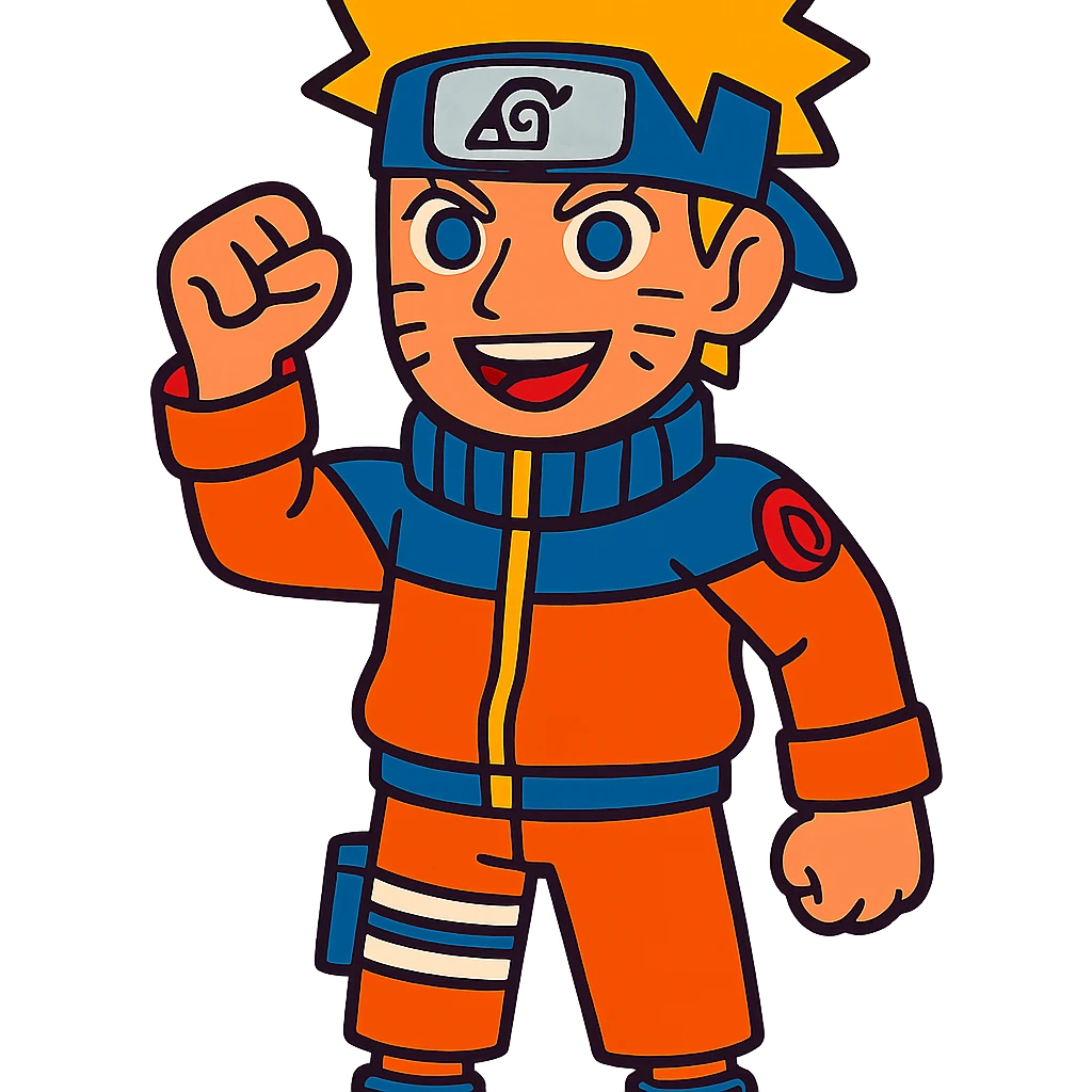 Naruto with vibrant colors in vibrant toon style emoji