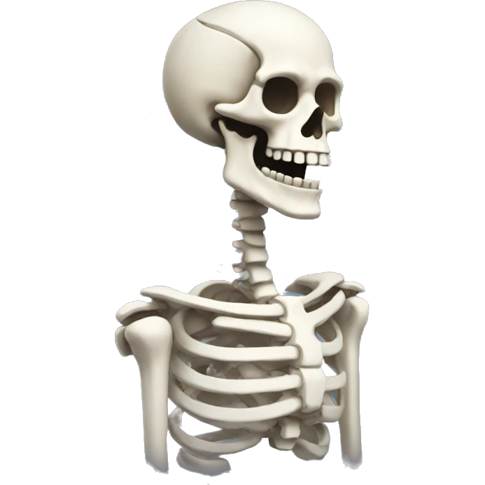 Skeleton booming head emoji
