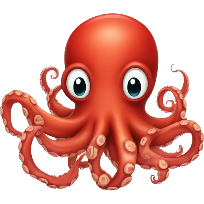 red cartoon octopus framed emoji