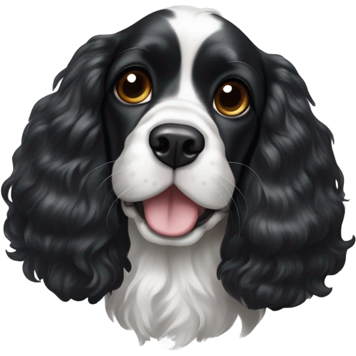 Black and white cocker spaniel emoji