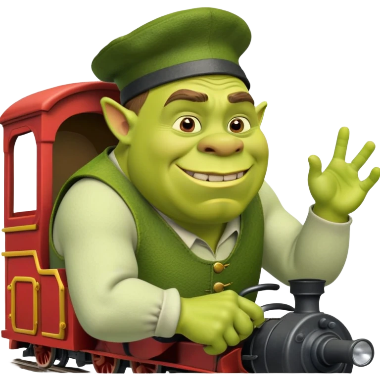 Shrek driving train emoji