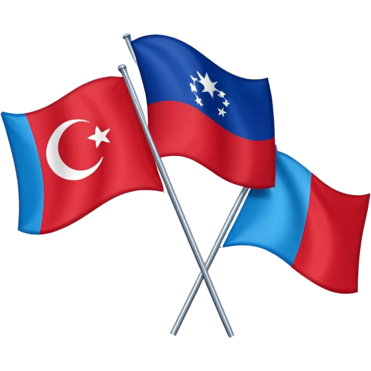 Doğu Türkistan Bayrağı+Türk Bayrağı+Azerbaycan Bayrağı emoji