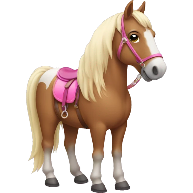 Horse with a pink saddle emoji