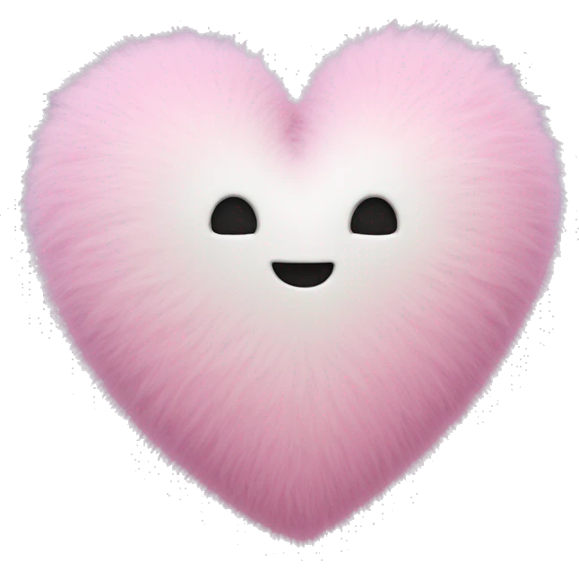 fluffy love heart with no face emoji