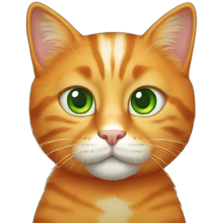 Orange cat green eyes emoji