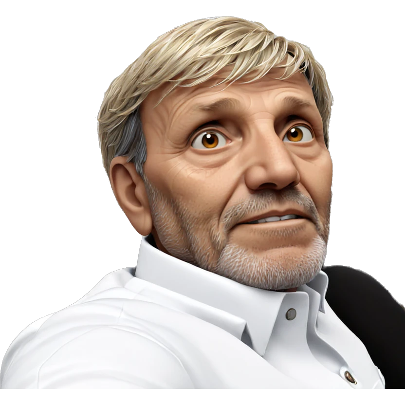 male in white shirt portrait emoji