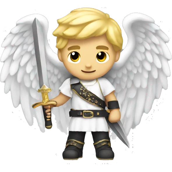 Blonde Male Angel with sword emoji