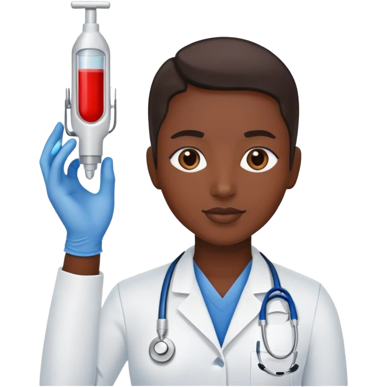 phlebotomist with dark ski emoji