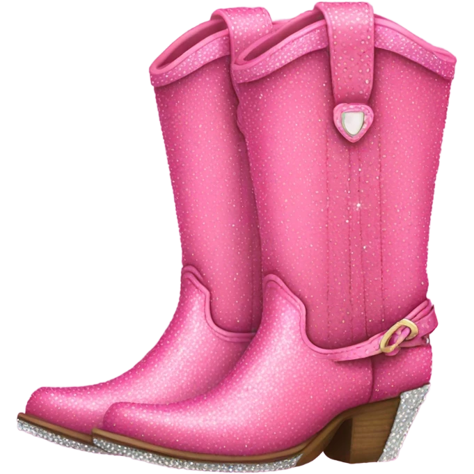 Pink sparkly cowgirl boots emoji