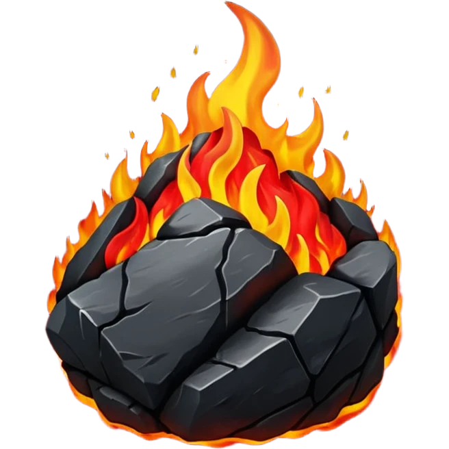 single burning coal emoji