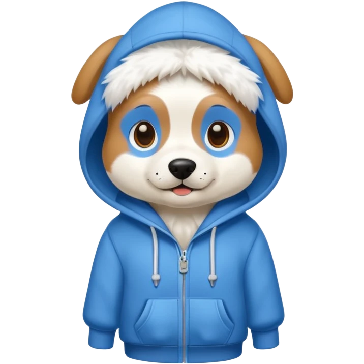 Dog wearing a hoodie  emoji