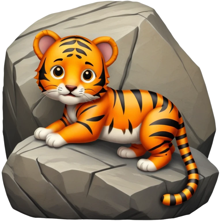 baby tiger rock climbing emoji