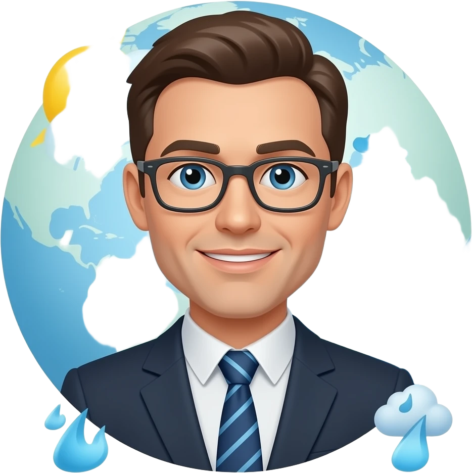 weather man with weather map emoji