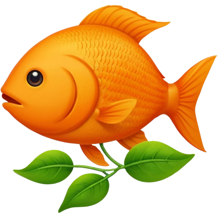 A fish holding a plant emoji