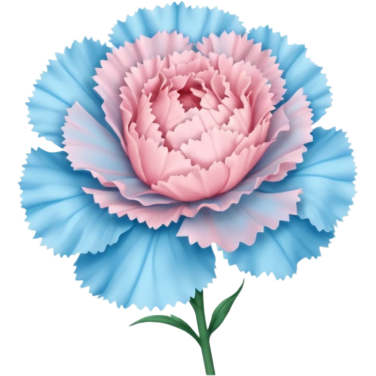 Pastel pink and pastel blue carnation flower emoji