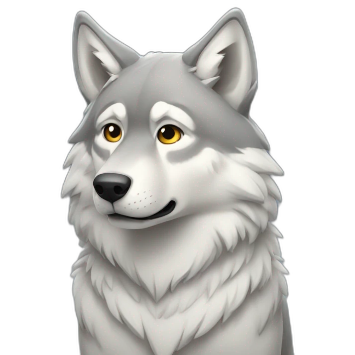 Wolf with snow emoji