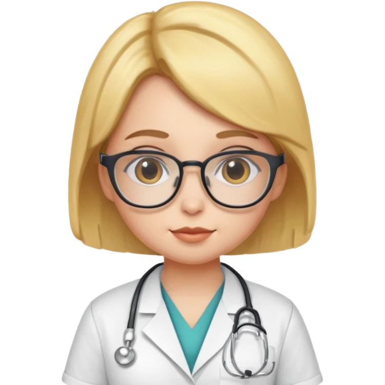 chick animal with glasses, wearing doctor uniform emoji