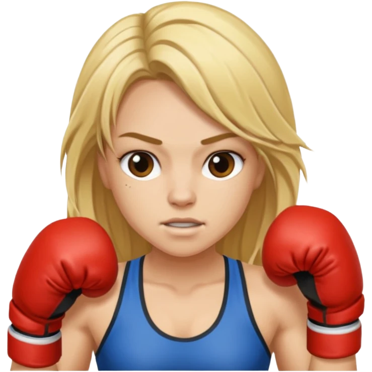 blonde female boxer long hair emoji