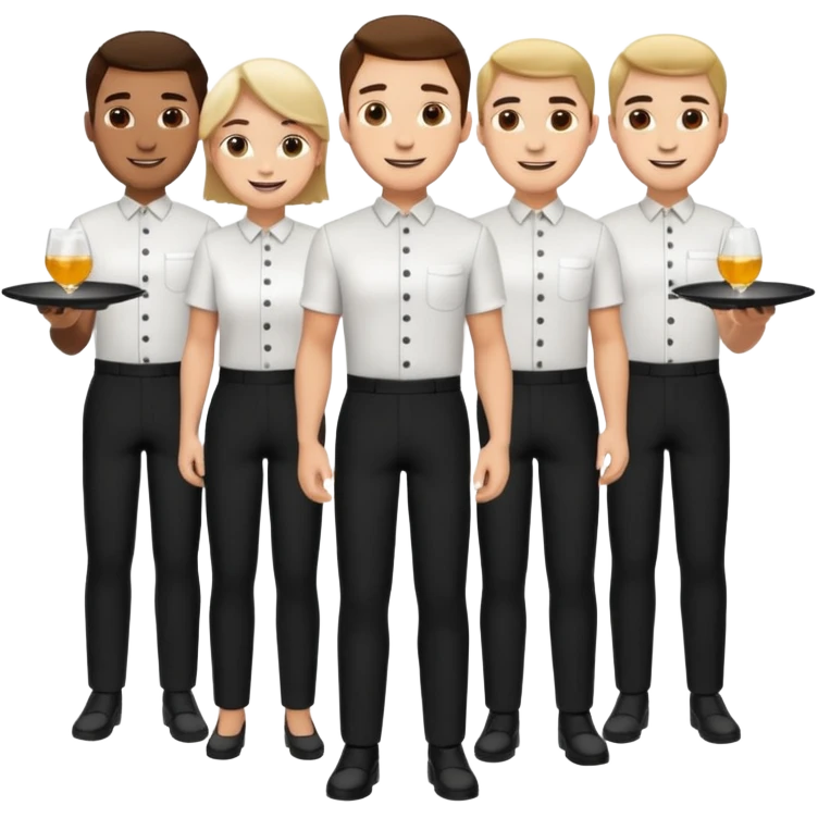 3 waiters full body emoji