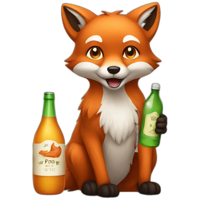 fox-with-bottle emoji