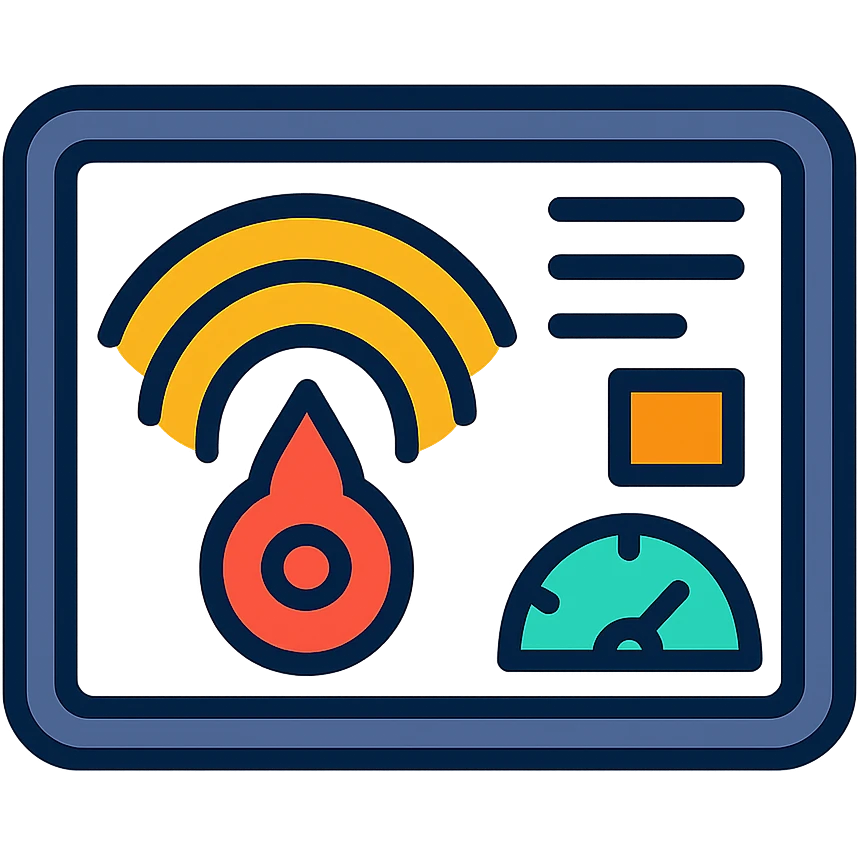 icon for signal.ai, dashboard for first responders, featuring a stylized radio wave or signal, bold and clear design, modern tech style emoji