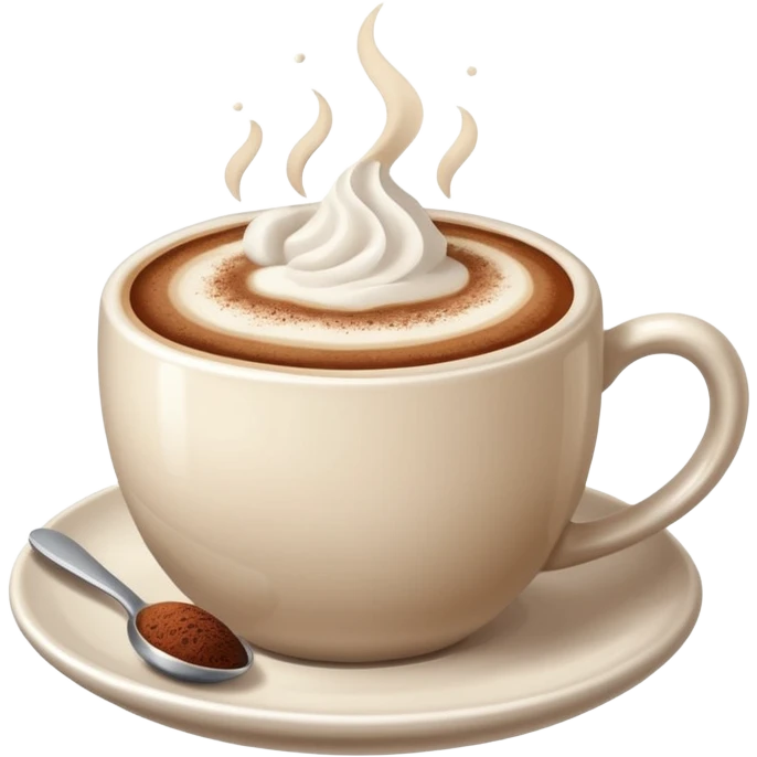 Cappuccino with frothy milk and a sprinkle of cocoa on top emoji