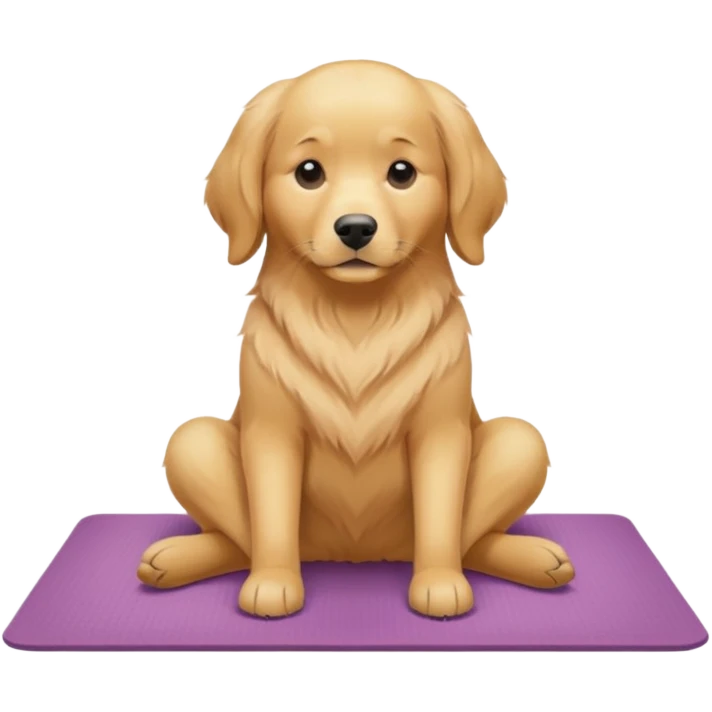 Golden retriever on yoga mat emoji