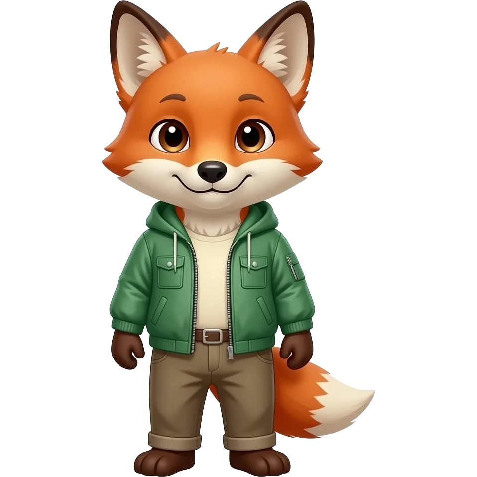 Fox in Jacket, waist size, emoji