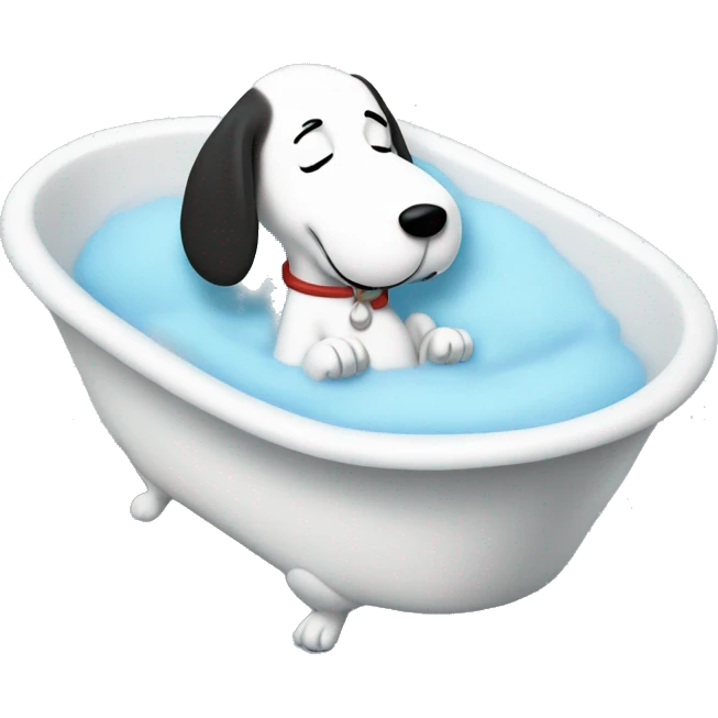 Snoopy in bathtub emoji