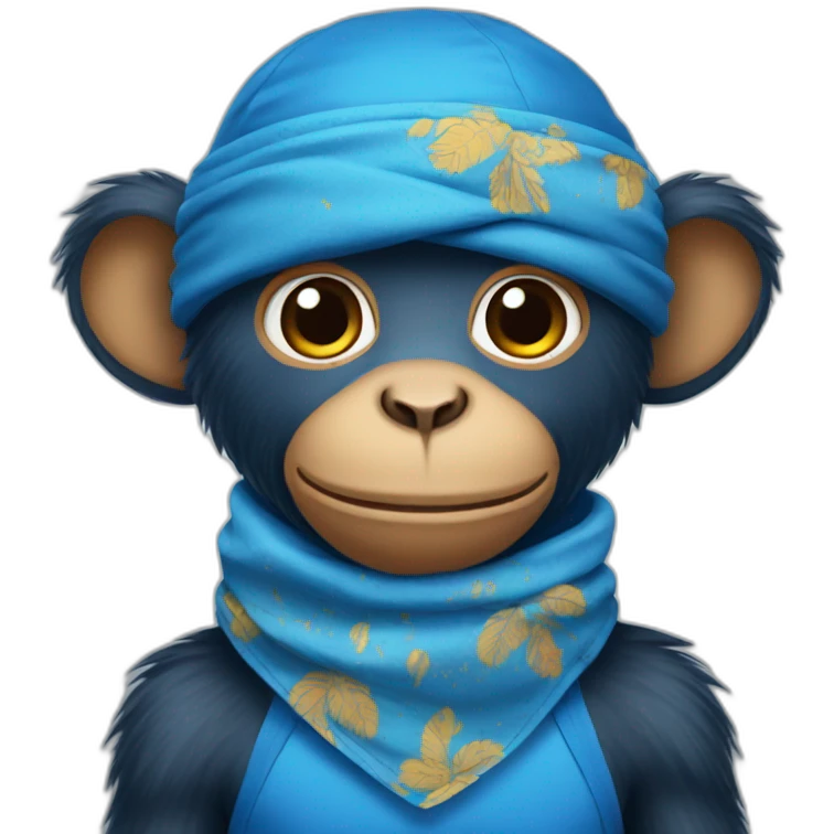 Monkey blue creeps wearing a bandana emoji