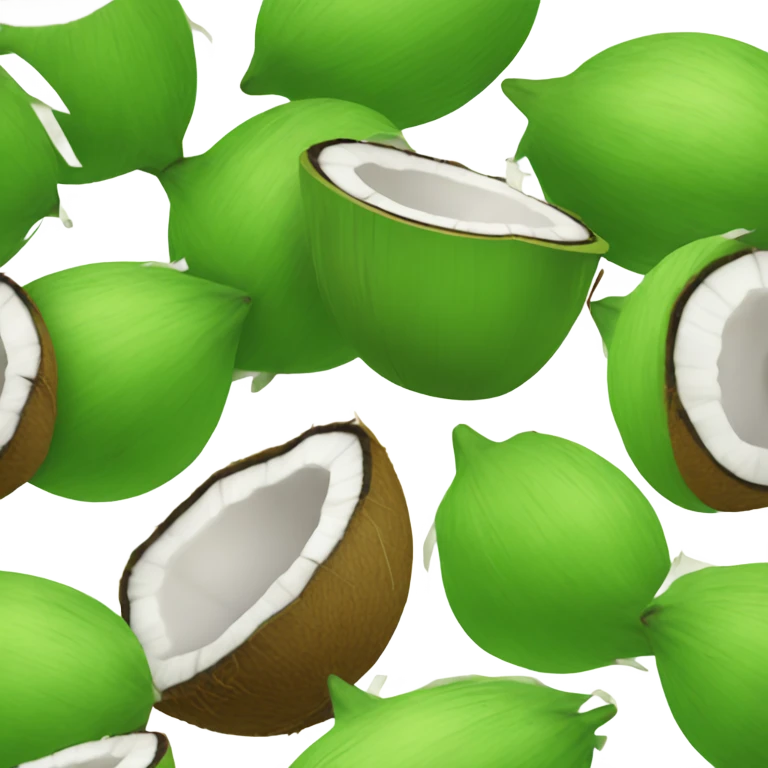   Whole green coconut drinkable with tube emoji