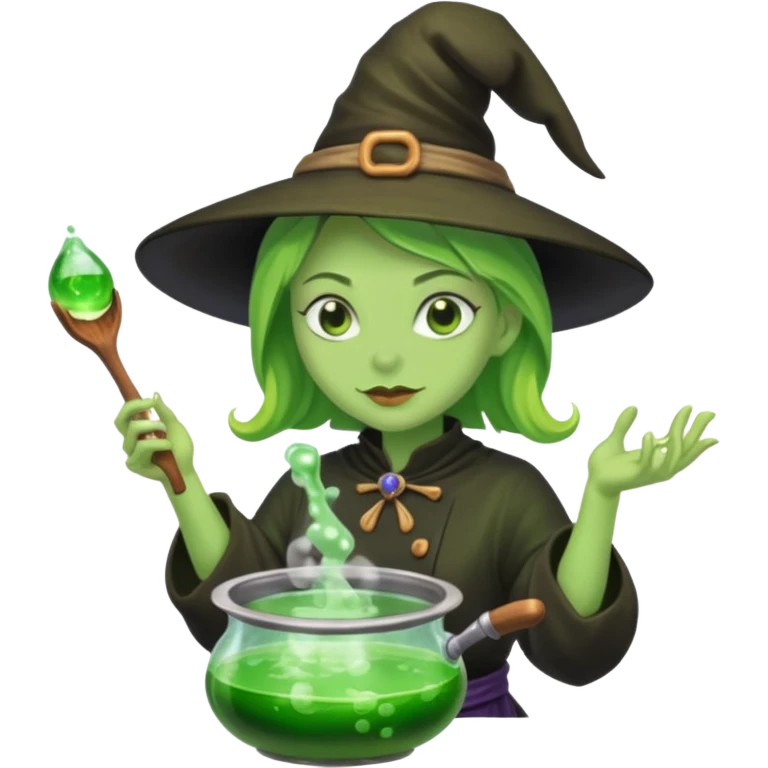 green witch cooking potion emoji