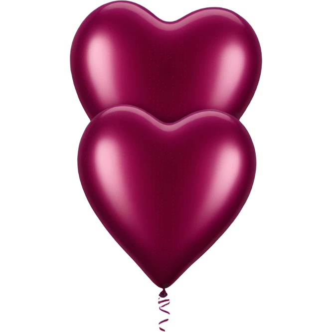 Burgundy heart shape aluminum balloons  emoji