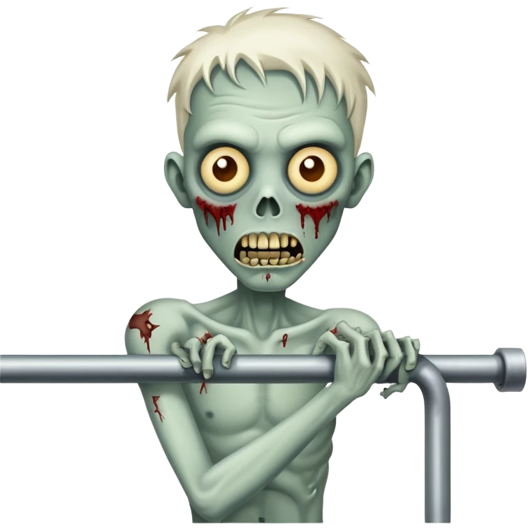 Zombie holding onto a rail emoji