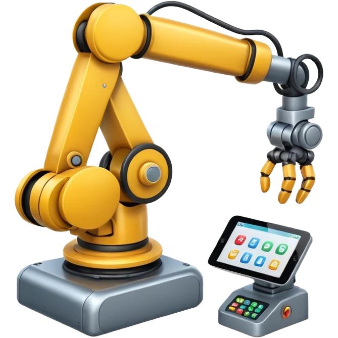 emoji about smartfactory with robot arm and AGV emoji