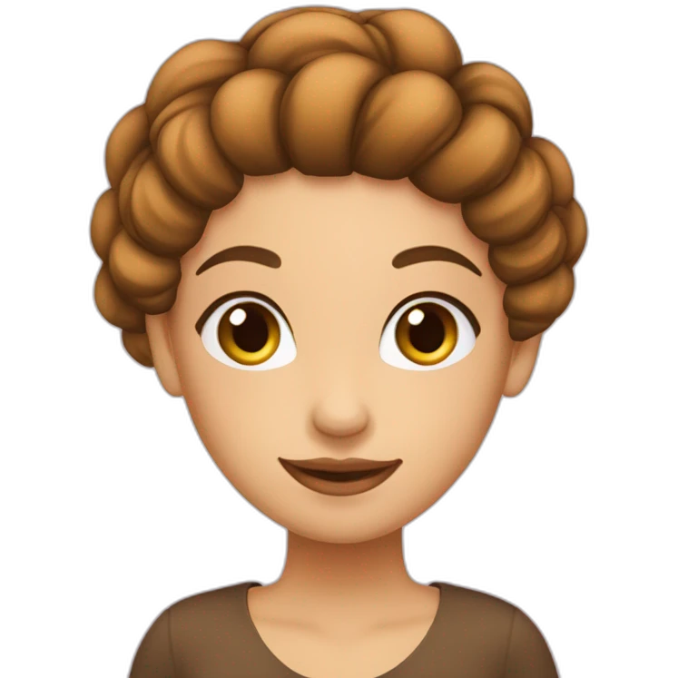 Fille chignon marron emoji