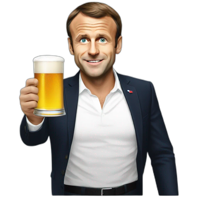 Emmanuel Macron take beer emoji