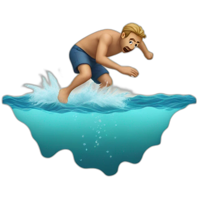 a man falls into the sea emoji