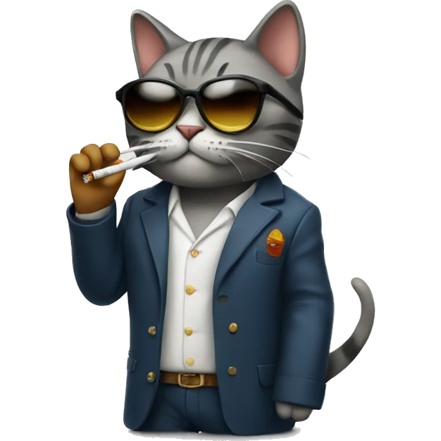 Cool cat smoking a cigarette emoji