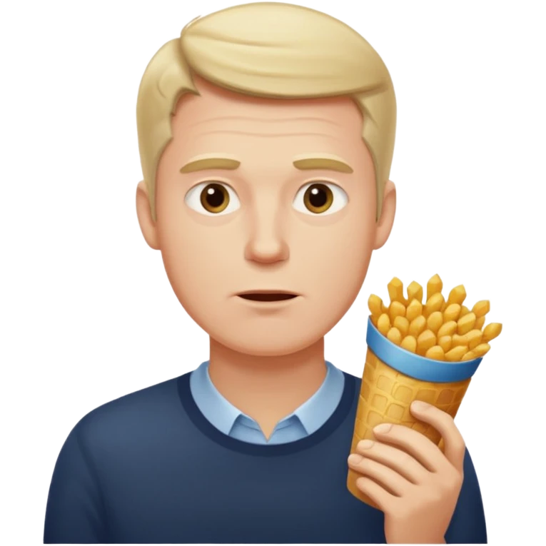 a tall white man eating 100 different foods emoji