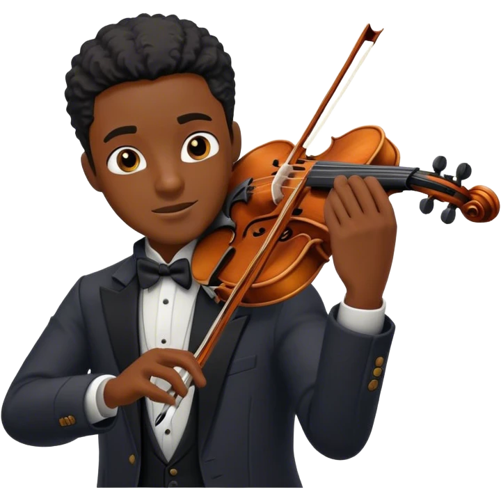 black man playing violin emoji