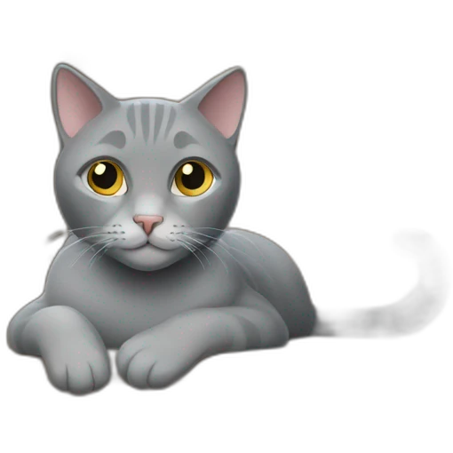 Grey Cat in his house  emoji
