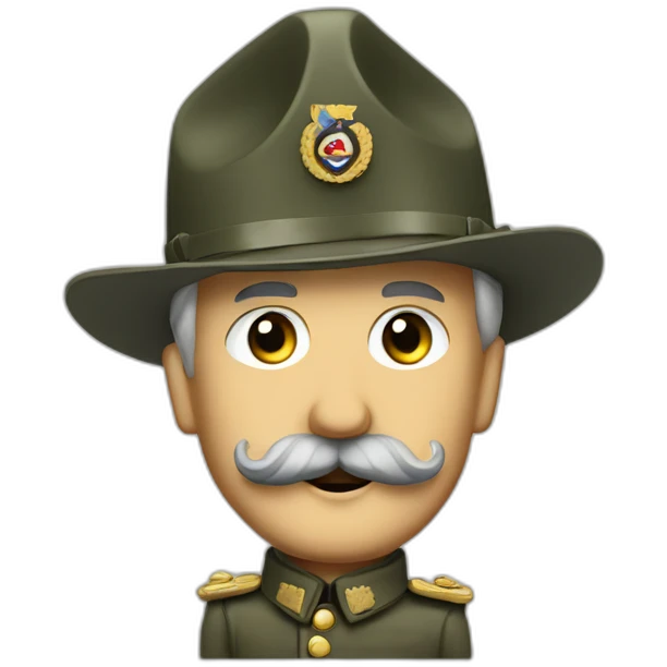 wwii german leader with mustache and ave cesar hand emoji