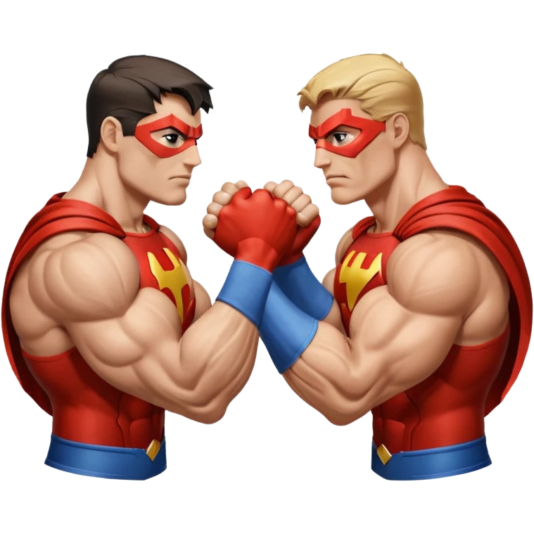 2 superheroes arm wrestling each other emoji