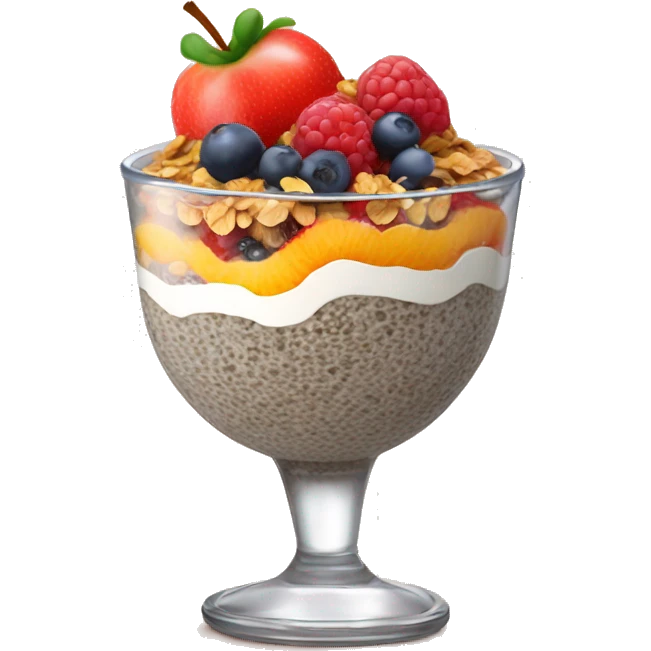 Chia pudding with fruit and granola  emoji