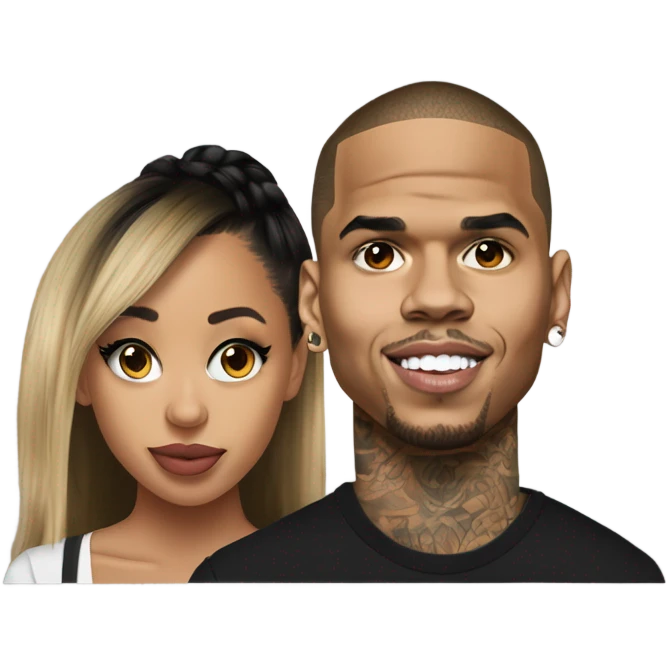 Hyper Realistic Chris Brown and beautiful Karruche Tran  emoji
