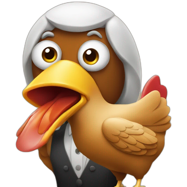 noir qui mange du poulet emoji