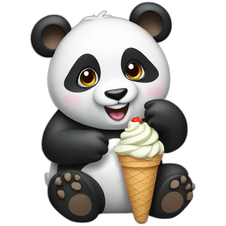 Panda eating ice cream emoji