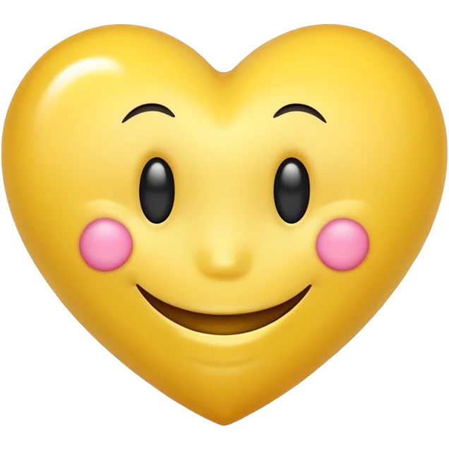 yellow heart with a smiley face emoji