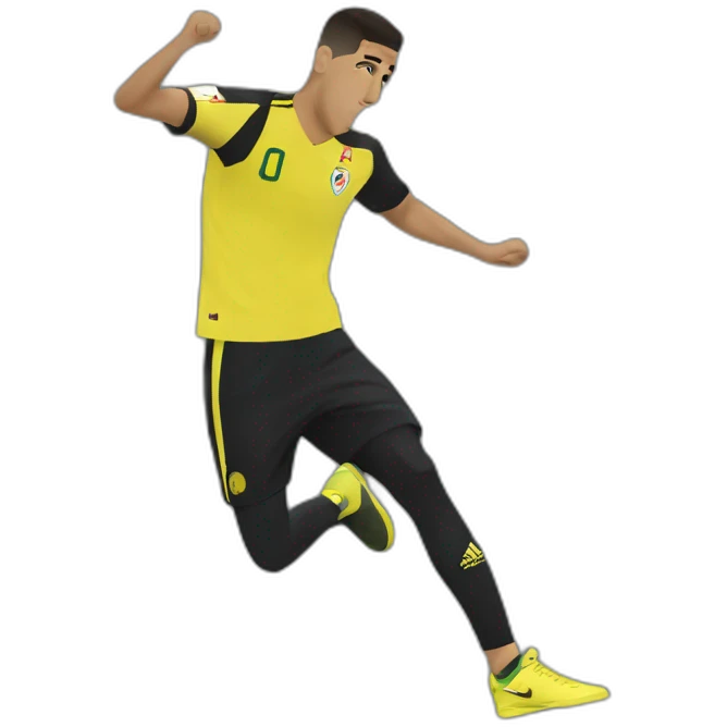 Hakimi qui fait un dab emoji